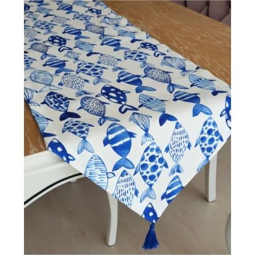 Blue Fish Pattern Runner