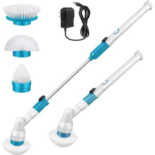 Bathroom Cleaner Cordless Scrubber Electric Spin Scrubber with 3 Replaceable Cleaning Brush Head Household Cleaning Tools