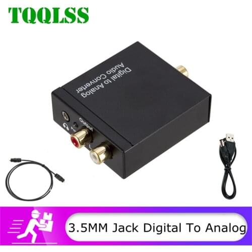 Digital to Analog Audio Converter 3.5mm Optical Fiber Toslink Coaxial Signal to RCA R/L Audio Decoder SPDIF ATV DAC Amplifier