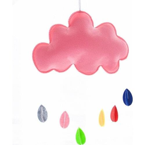Kids teepe tent home decor handmade clouds raindrops non-woven wall stickers New Year pendant photography props