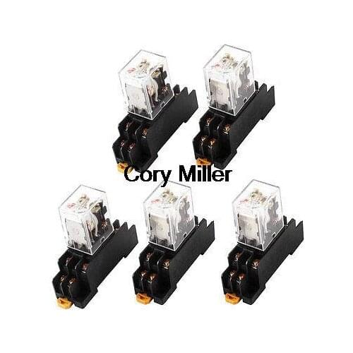 HH52PL AC 24V Coil DPDT 8Pin 35mm DIN Rail Electromagnetic Power Relay