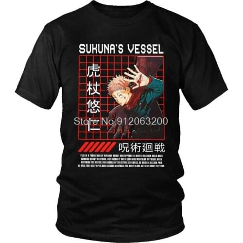 Tvoe Vintage Jujutsu Kaisen T-shirt Men Graphic T Shirt Short Sleeve Cotton Ryomen Sukuna Yuji Itadori Tshirt Urban Tees Tops
