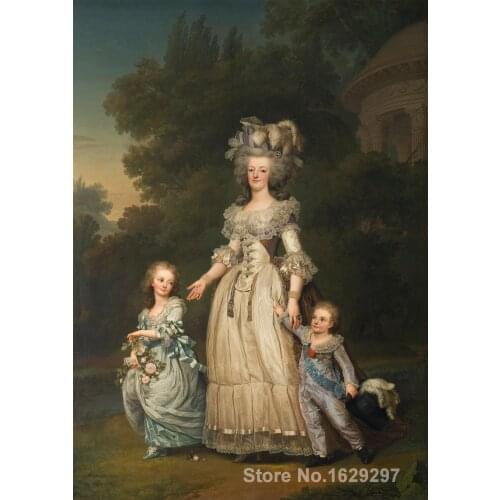 Art Painting by Elisabeth Vigee Lebrun Marie Antoinette with her children High Quality Hand painted
