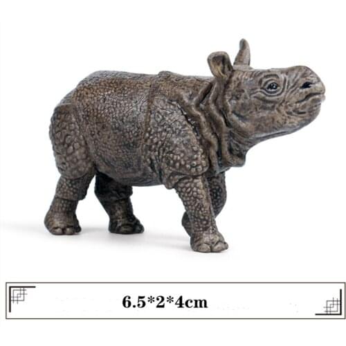 Simulation Rhinoceros Small Rhino Wild Animal Figure Model Toy Collector Decor Wild Animals Figurines Decoration Model Kid Toy