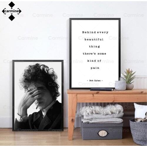 Music Lyric Painting Rock Musician Canvas Picture Bob Dylan Wall Art Print and Poster Inspirational Life Quote Picture for Decor