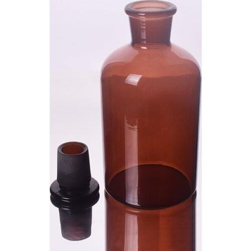 Brown Reagent bottle,Narrow neck with standard ground glass Hollow/Solid stopper,Clear,Boro. 3.3 glass,500ml,Sample Vials