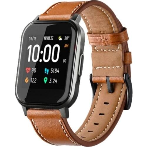 Leather wristband for Haylou LS02 strap smart watch soft replacement for xiaomi Haylou Solar LS05 belt Accessories