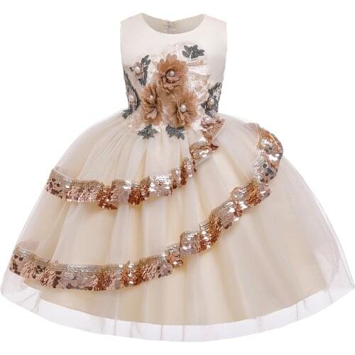 Fashion Baby Girls Dress Sequin Dress Formal Dress For Girls Elegant Birthday Party Gown Children Clothing Vestidos for Girls