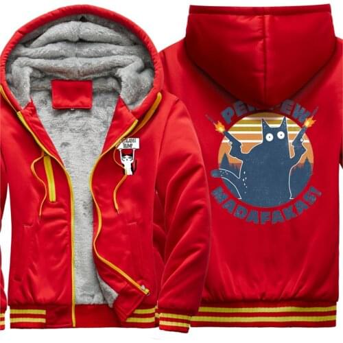 Pew Madafaka Print New Arrival Camouflage Mens Raglan Thicken Jackets Sweatshirts Harajuku Tops Zipper Retro moletom masculino