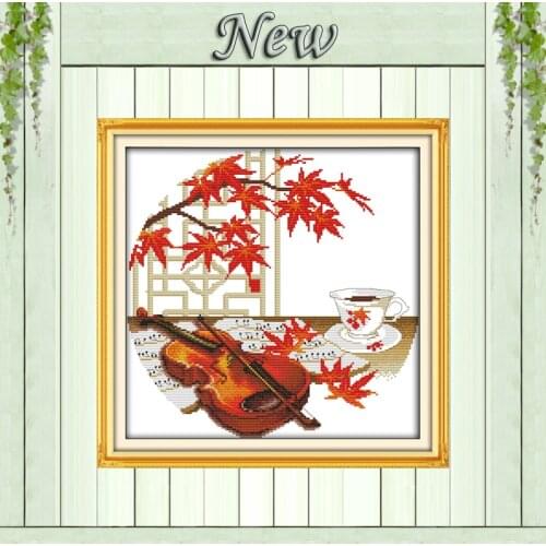 Violin music,11CT Counted Printed on the Canvas DMC 14CT Cross Stitch kits,Embroidery DIY Needlework Set,Bedroom Home wall Decor