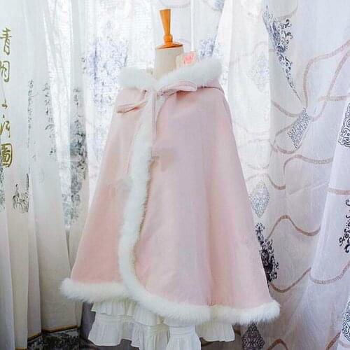 Child Hooded Long Floor Length Cape Wedding Cloaks Faux Fur Jacket For Winter Kid Flower Girl Children Outerwear Wedding Cloak