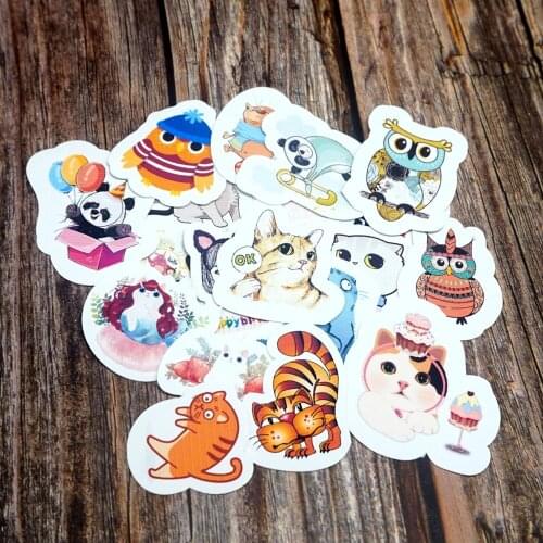 20pcs Lovely Kawaii Animals Stickers DIY Laptop Surfboard Luggage Bottle Book Decoration Sticker Diary Scrapbooking Stickers Toy