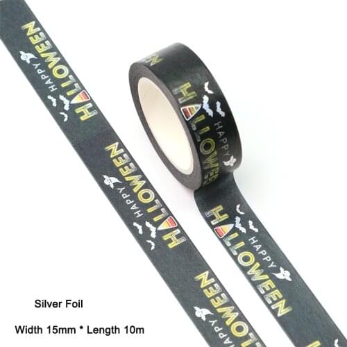 NEW 10pcs/Lot 15MM*10M Halloween Foil Halloween Ghost Pumpkin Decorative Washi Tape Wholesale Masking Tape washi tape stickers