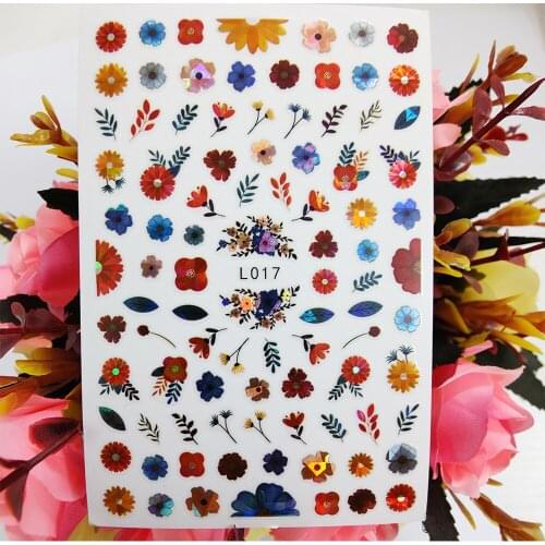 New 3D Nail Stickers Colorful Flowers Daisy Self Adhesive Decals Foil Art Decorations on Nails Manicure Accessories Tips