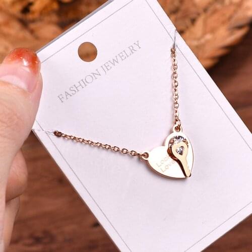 New Love Pendant Fashion Temperament All-match Necklace Zircon Collar Necklace For Women Wedding Jewelry New Year Gift
