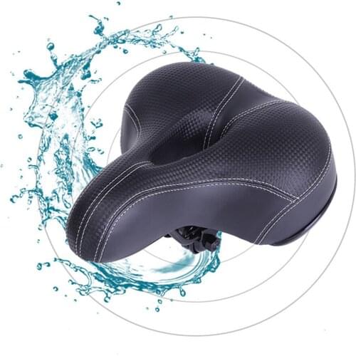 Oem ergonomic comfortable leather big electric bicycle wide saddle mountain road cycling bike parts seat cushion