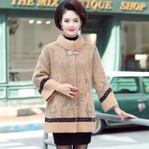 Temperament fashion jacket 2021 spring and autumn new womens imitation mink velvet loose casual woolen coat