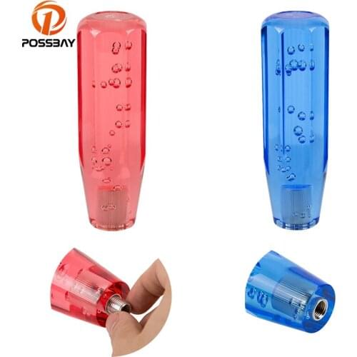 POSSBAY Acrylic Car Shift Knob Universal Red Blue Gear Stick Lever Handbrake Covers for Audi Bmw Ford Honda Mini Nissan Styling