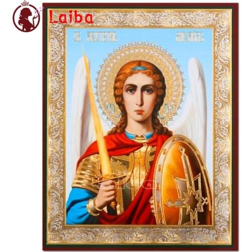 Orthodox religion art 5d diamond painting Archangel Michael full square round drill 3d diamond embroidery icon for home decor