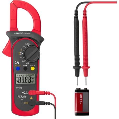 Professional Practical Digital Clamp Multimeter Resistance Ohm Transistor Testers Current Voltmeter Clamp Meter with Temperature
