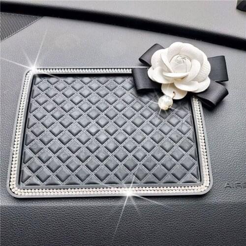 Car Anti-Slip Mat Flower Diamond Non Slip Pad For Phone Sunglasses Holder Sticky Pad Car Interior Decor Accessories