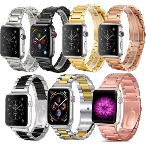For Apple Watch strap stainless steel strap 44mm 42mm 40mm 38mm metal strap bracelet for iWatch 6 SE 5 4 3 2 1 series wristband