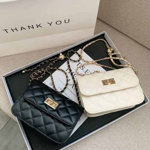 Women Chians Gold Ball Luxury Crossbody Small Flap Bags Ladies Lattice Shoulder Handbag 2021 New Fashion Cross-body Hand Bag
