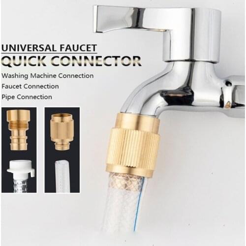 Universal Brass Quick Connector 1/2 Faucet Connector Washing Machine Hose Pipe Connector Nozzle For Faucet Kitchen Accessories