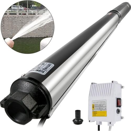VEVOR Deep Well Pump 3HP 220V Submersible Well Pump 630ft Head 42GPM for Industrial Home Use Stainless Steel Deep Well Pump