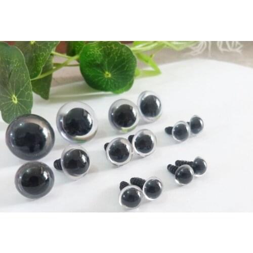 20pcs/lot 26mm/28mm/30mm/40mm high quality round shape clear safety toy eyes & white hard washer for diy doll size option