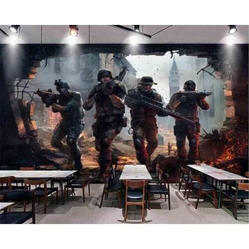 Wellyu Customized large mural 3D wallpaper war internet cafe game background wall tooling decorative painting wallpaper