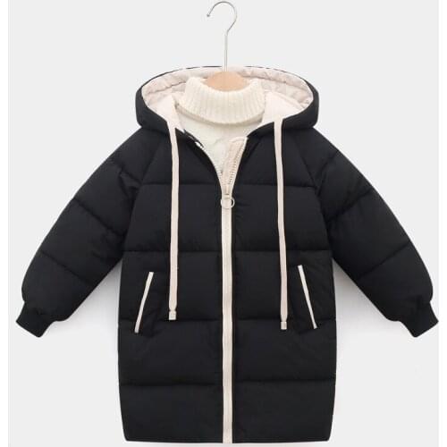 Winter Boy Jacket Hooded Clothing For Girls Thicken Warm Coat Mid-Long Kids Outerwear Zipper Childrens Parka Down Jackets