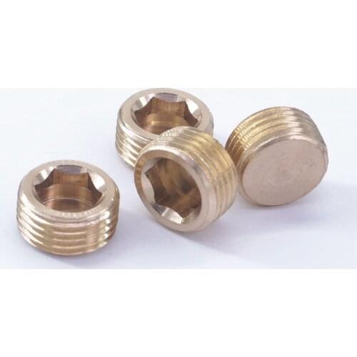 1/2" BSPP male Thread Brass Pipe Countersunk Plug Internal hex head socket Allen Head Pipe fittings