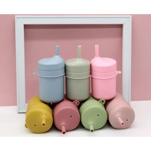 Lets Make 1pc Fashion Baby Feeding Bottle Kids Cup Learning Drinkware Silicone Sippy Cup Drinking Bowl For Children Have Lids