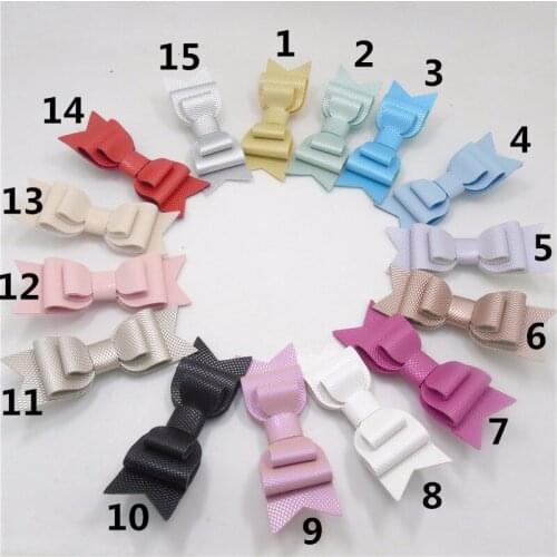 1pc Retail Three Layer Leather Bow Hair Clip 9cm Kid Sweet Color Hair Bow Barrette Synthetic Leather Fluorescent Pink Hairpin