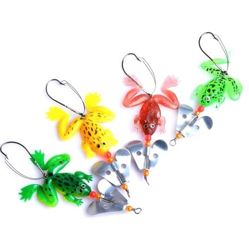 1pcs/lot 7cm/5.8g Pesca Fishing Lure Artificial Fishing Silicone Bait Frog Lure with Hook Soft Fishing Frog Lures fishing tackle