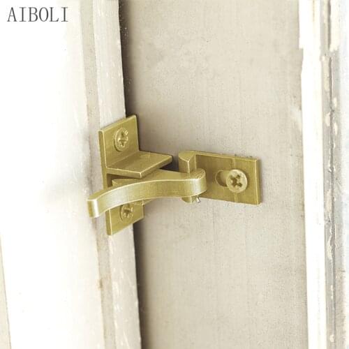 1pcs Bird Type Door Lock Buckle Antique Copper Push-Pull Window Hasp Security Latch Door Window Silent Hooks Home Improvement