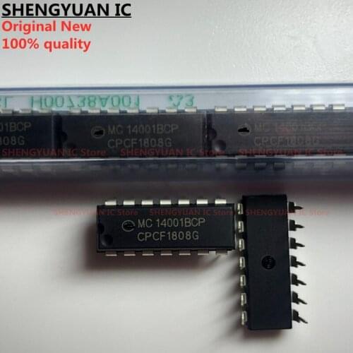 10 pcs/lot MC14001BCPG MC14001BCP MC14001B MC14001 DIP-14 B-SUFFIX SERIES CMOS GATES 100% new imported original 100%quality