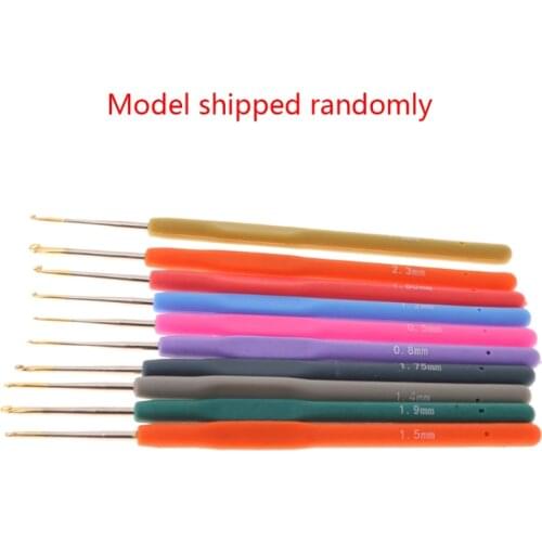 10Pcs Bearded Needle Crochet Hooks Set Ergonomic Soft-Grip Handle Sewing Knitting Knitwear DIY Tools
