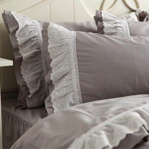 2pcs pillow case flower rustic handmade wrinkle ruffle lace pillow cover bedding pillow cases home textile pillow sham no filler