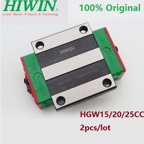 2pcs/lot HGW15CC HGW20CC HGW25CC 100% Original Hiwin linear blocks carriages match with HGR rail for CNC