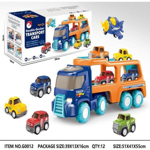 2021 Toys Double-Layer Simulation Fire Transport Vehicle Toys Storage Car Aircraft Engineering Vehicle Boy Airplane Model Toys