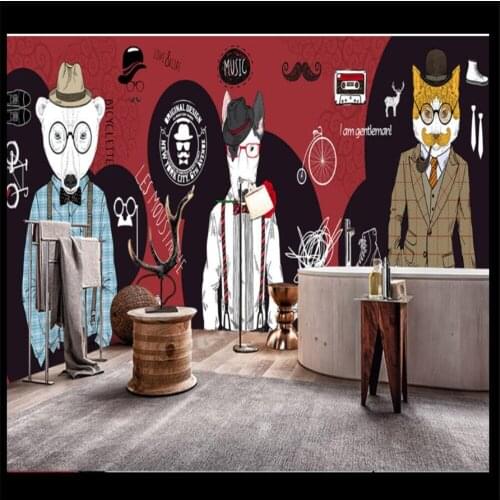 Milofi Custom 3D Wallpaper Mural Retro Personality Art Wallpaper Abstract Animal Clothing Store Background Decorative Painting W