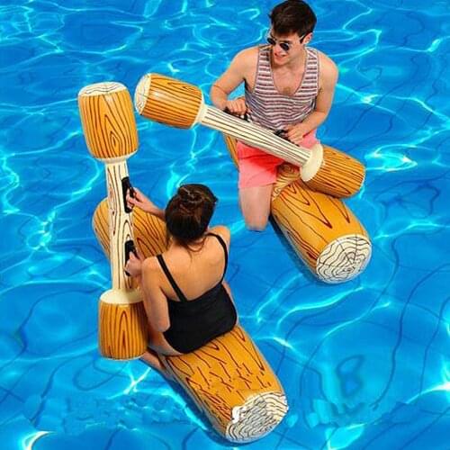 4Pcs/Set Inflatable Swimming Ring Pool Toys Water Battle Log Toys Swimming Logs Portable Folding Beach Toys