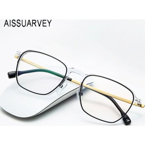 Acetate Eyeglasses Frames Titanium Glasses Frame Men Women Transparent Clear Prescription Optical Eyewear Fashion Square Vintage