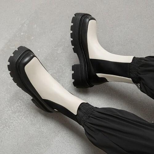 Dovereiss Fashion Womens Shoes Winter Sexy Genuine Leather Slip On Goth Concise Casual Mature Ankle Boots Matin Boots 40