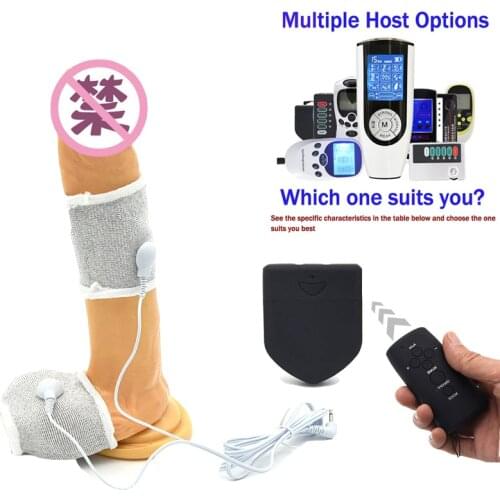 Electro Shock Conductive Fibers Penis Sleeve Penis Rings BDSM Penis Electro Stimulate Therapy Massager Penis enlarge Sex Toys