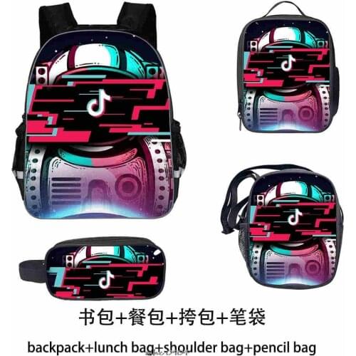 Hot Tik Tok Backpack 3pcs/set Kids Knapsack Teens TIK TOK App Video Rucksack Girls Boys Schoolbag Back to School Gift Mochilas
