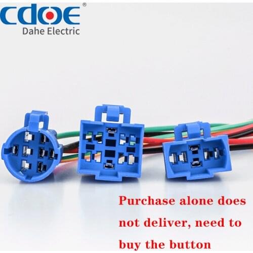 Push button switch wired harness connector for 16mm 19mm 22mm switch