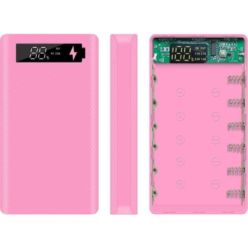 6*18650 Battery Power Bank Shell Charger Box Digital Display Powerbank Shell Portable Power Kit Battery Case Type-c Micro